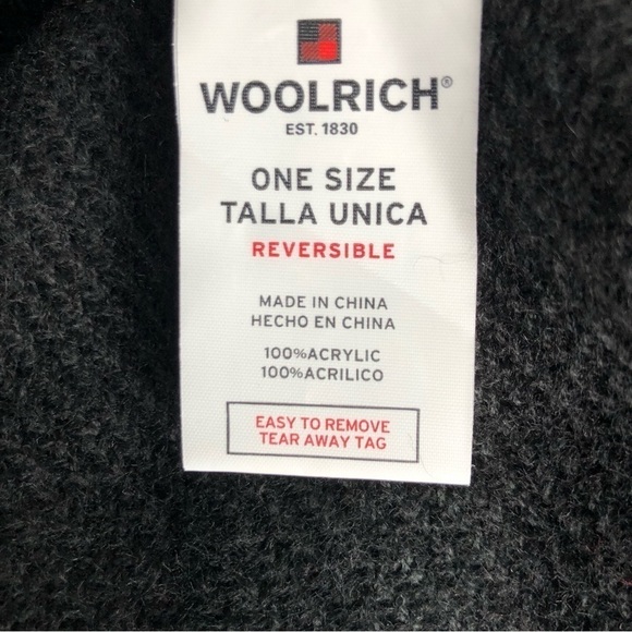 Woolrich Reversible Blanket Wrap Buffalo Check Red White Black Shawl Poncho - Picture 10 of 11